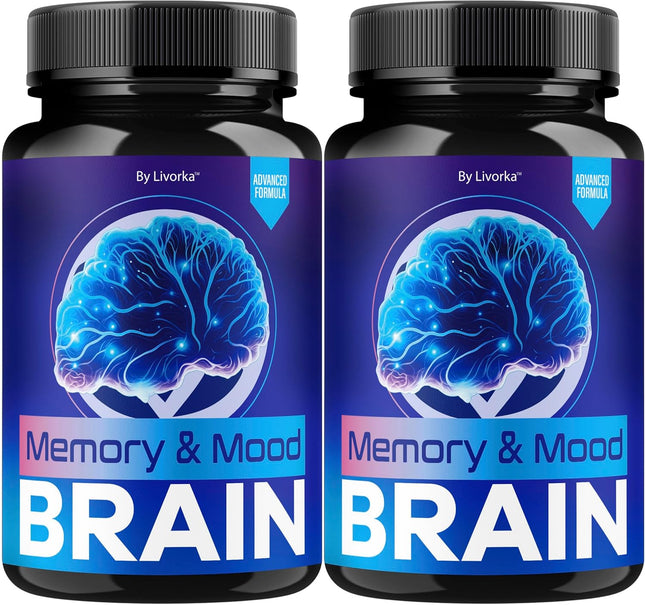 Memory Mood and Brain Supplement Capsules 120 Capsules (2 Pack)