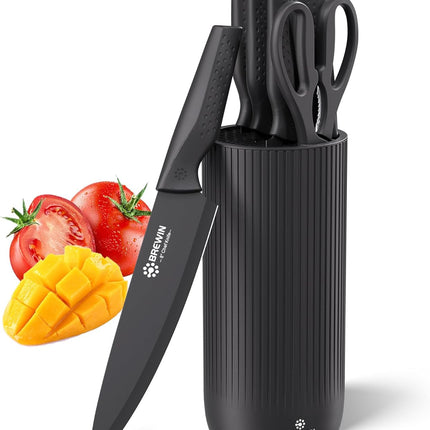 Brewin Kitchen Knife Set with Universal Knife Block Dishwasher Safe