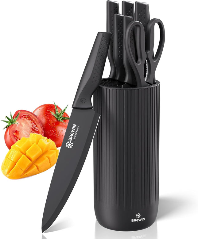 Brewin Kitchen Knife Set with Universal Knife Block Dishwasher Safe