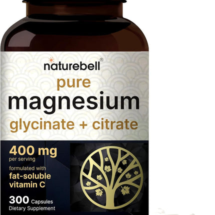 Magnesium Complex Glycinate Citrate 400 mg Capsules 300 Count