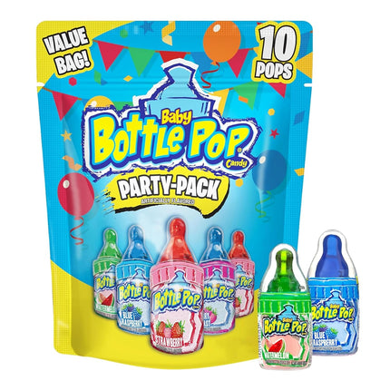 Baby Bottle Pop Candy Lollipops with Powdered Dip Assorted Flavors 10 Count Variety Pack