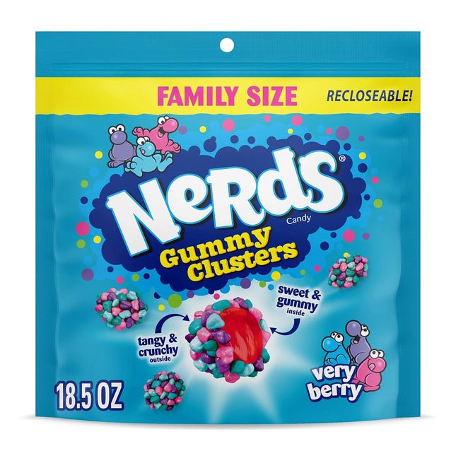 NERDS Gummy Clusters Very Berry Candy 18.5 oz Bag