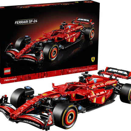 LEGO Technic Ferrari SF-24 F1 Model Car Kit for Adults 18+ – Realistic Ferrari Building Set for Display, Gift for F1 Fans – 42207