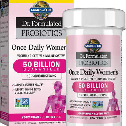 Garden of Life Dr. Formulated Probiotics for Women Once Daily 50 Billion CFU 16 Strains + Organic Prebiotics 30 Capsules