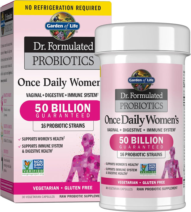 Garden of Life Dr. Formulated Probiotics for Women Once Daily 50 Billion CFU 16 Strains + Organic Prebiotics 30 Capsules