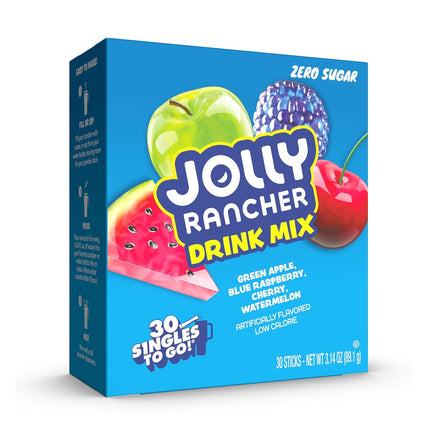 JOLLY RANCHER Singles To Go Zero Sugar Powdered Drink Mix Variety Pack 30 Sticks