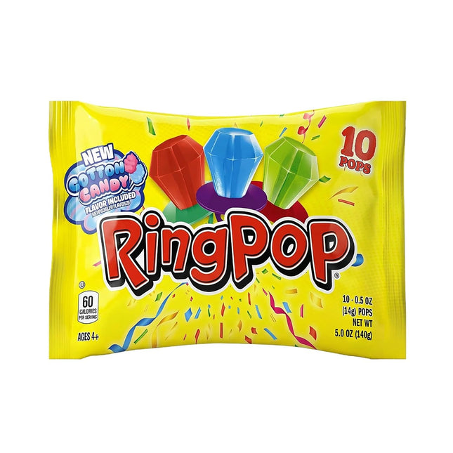 Ring Pop Individually Wrapped Assorted Fruit Flavored Lollipops 10 Count Variety Pack