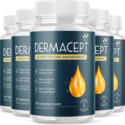 Dermacept Supplement Capsules with Natural Ingredients 300 Capsules (5 Pack)