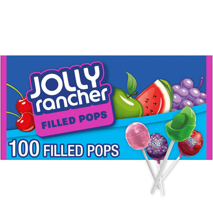 JOLLY RANCHER Filled Pops Assorted Fruit Flavored Candy 100 Pieces 56 oz