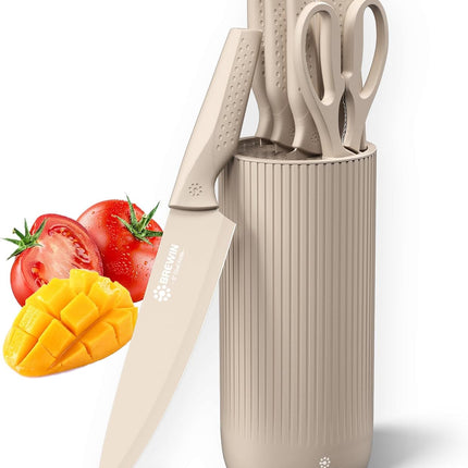 Brewin Kitchen Knife Set with Universal Knife Block Dishwasher Safe