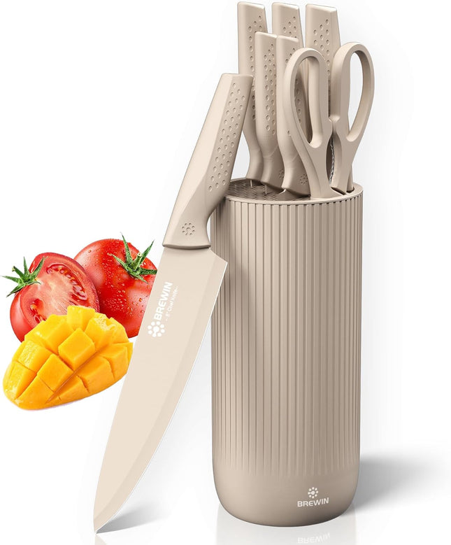 Brewin Kitchen Knife Set with Universal Knife Block Dishwasher Safe