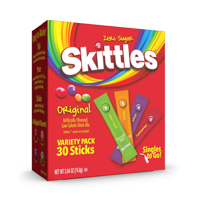 Singles To Go Skittles Variety Pack Zero Sugar Drink Mix 30 Servings