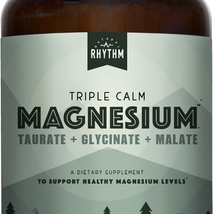 Natural Rhythm Triple Calm Magnesium Complex – Chelated Magnesium Glycinate, Taurate & Malate, 120 Vegan Capsules