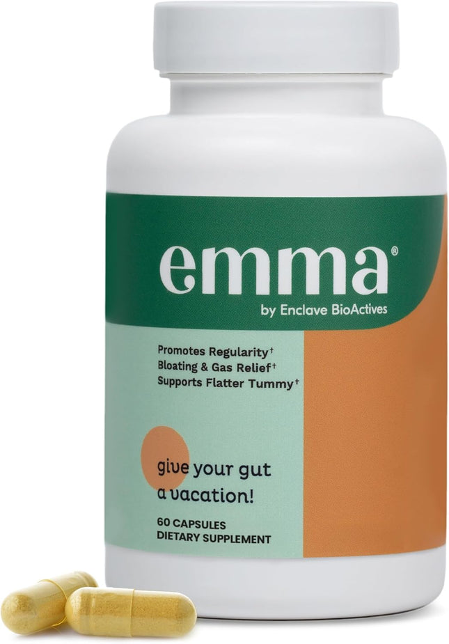 Emma Gut Health Supplement Berberine Resveratrol Quercetin Capsules 60 Count