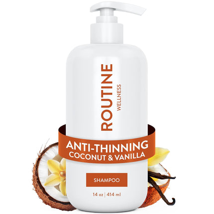 Routine Wellness Volumizing Shampoo Coconut & Vanilla with Biotin, Pea Peptides & Saw Palmetto Oil