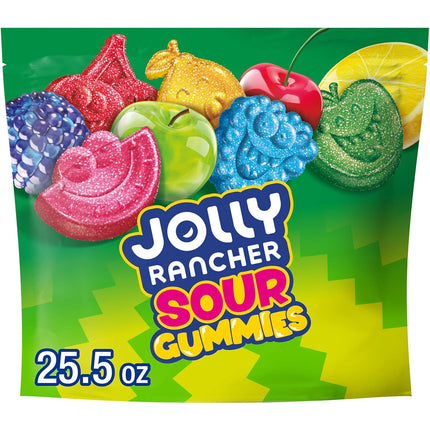 JOLLY RANCHER Sour Fruit Flavored Gummies Candy Resealable Bag 25.5 oz