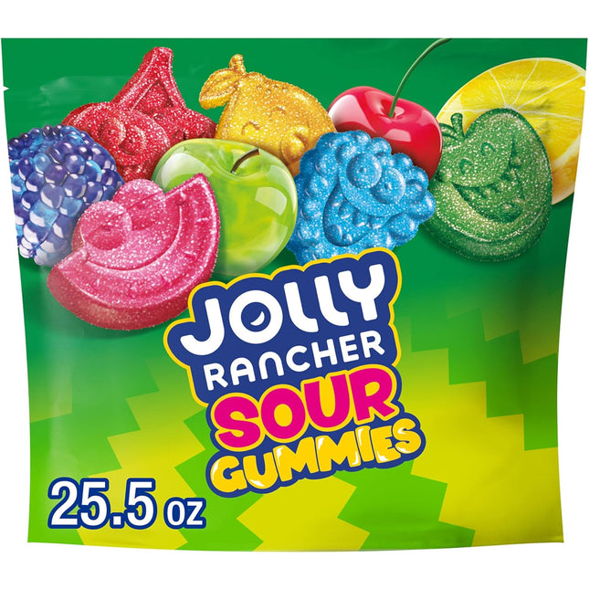 JOLLY RANCHER Sour Fruit Flavored Gummies Candy Resealable Bag 25.5 oz