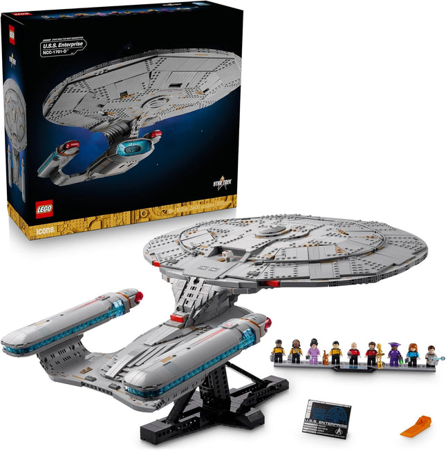 LEGO Icons Star Trek U.S.S. Enterprise NCC-1701-D – 18+ Collectible Display Set, Gift for Fans – 10356