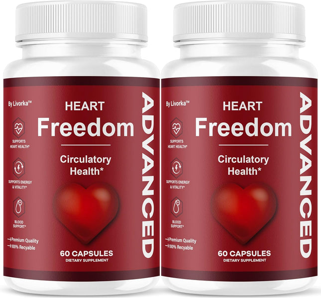 Heart Freedom Supplement Capsules with Natural Ingredients 120 Capsules (2 Pack)
