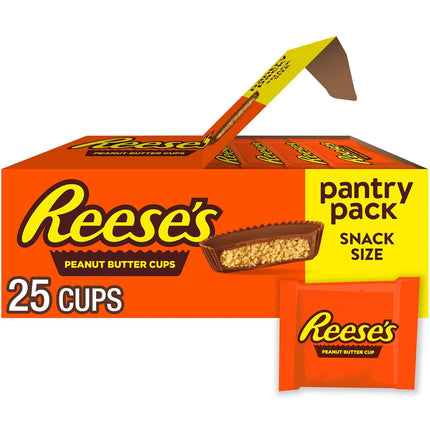 Reese’s Milk Chocolate Peanut Butter Cups Snack Size Candy 13.75 oz 25 Count