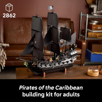 LEGO Icons Captain Jack Sparrow Pirate Ship – 18+ Black Pearl Display Set, Collectible for Pirates of the Caribbean Fans – 10365