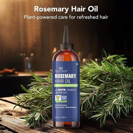 Botanic Hearth Rosemary Hair Oil with Biotin, Castor & Jojoba 4 fl oz