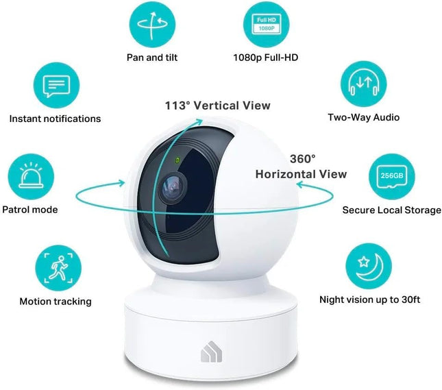Kasa 1080p Indoor Security Camera Pan Tilt Wired with Night Vision EC70