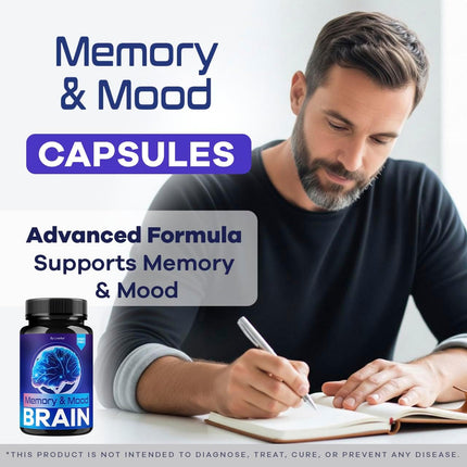 Memory Mood and Brain Supplement Capsules 120 Capsules (2 Pack)