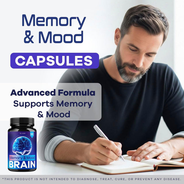 Memory Mood and Brain Supplement Capsules 120 Capsules (2 Pack)