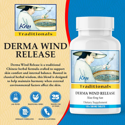Kan Herbs Derma Wind Release Tablets 120 Count