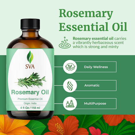 SVA Rosemary Essential Oil with Dropper 4 fl oz