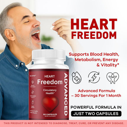 Heart Freedom Supplement Capsules with Natural Ingredients 120 Capsules (2 Pack)
