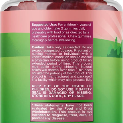 Natures Craft Kids Prebiotic Fiber Gummies Chicory Root Non-GMO 120 Count