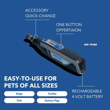 Dremel PawControl 7760-PET Dog Nail Grinder Kit – Cordless Rechargeable Pet Grooming Tool