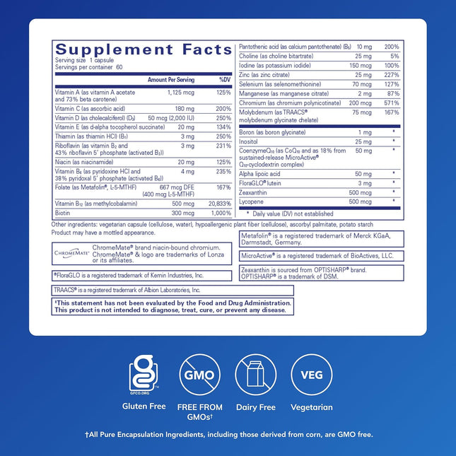 Pure Encapsulations O.N.E. Multivitamin Once Daily 60 Capsules
