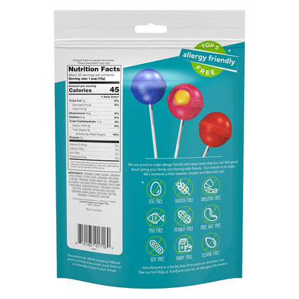 YumEarth Organic Duo Pops Fruit Chew Center Lollipops 20 Count