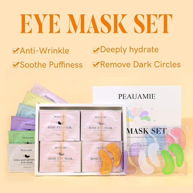PEAUAMIE Under Eye Patches with Collagen & Hyaluronic Acid 24 Pairs