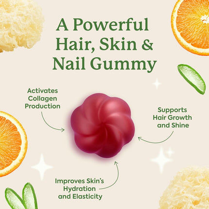 Plant People WonderBeauty Hair Skin & Nails Gummies with Tremella Mushroom, Collagen & Biotin 60 Gummies