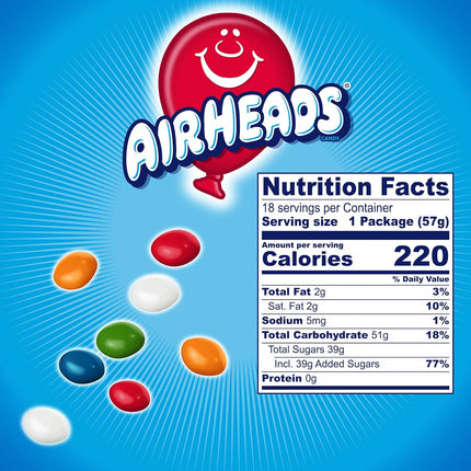 Airheads Candy Bites Assorted Fruit Flavored Chewy Candy 2 oz 18 Pack