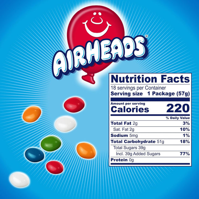 Airheads Candy Bites Assorted Fruit Flavored Chewy Candy 2 oz 18 Pack