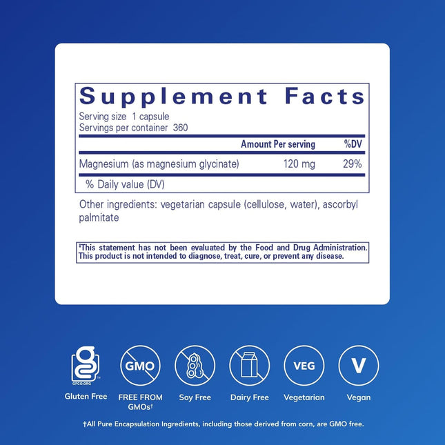Pure Encapsulations Magnesium Glycinate Capsules 360 Count