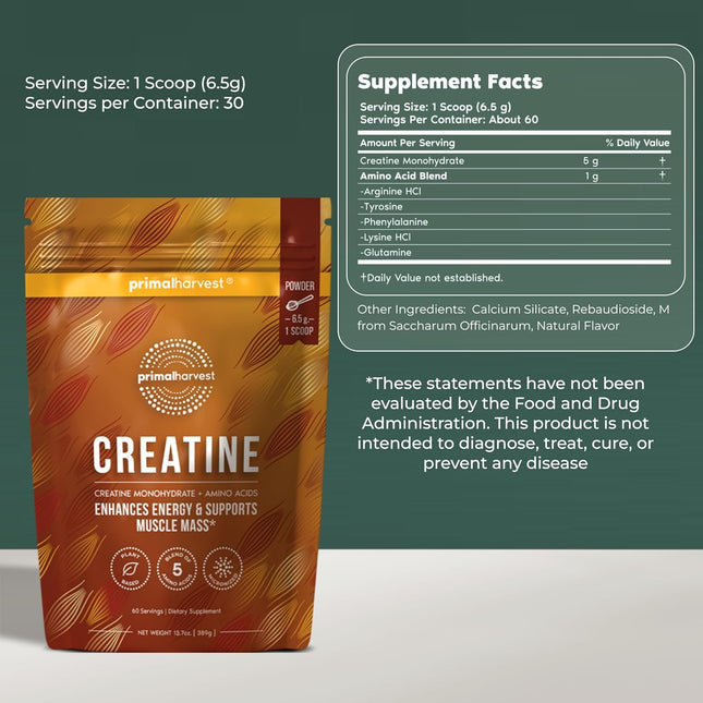 Primal Harvest Creatine Powder (60 Servings)