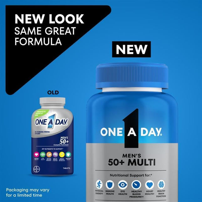 One A Day Men’s 50+ Multivitamin Vitamins A C D Calcium 200 Tablets