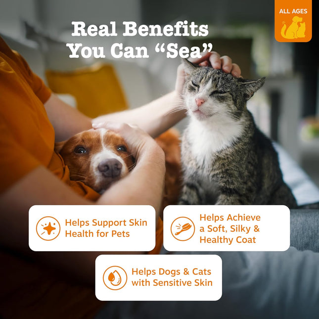 Zesty Paws Wild Alaskan Omega-3 Blend – Pollock & Salmon Oil for Dogs & Cats, 8.5 oz