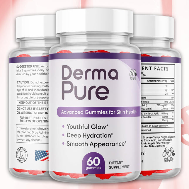 Derma Pure Supplement Gummies with Natural Ingredients 60 Gummies