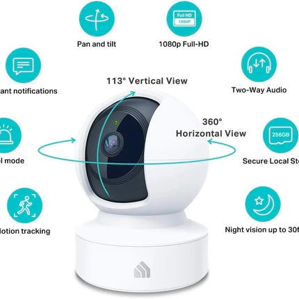 Kasa Indoor Security Camera 1080p Pan Tilt Wired with Night Vision EC70