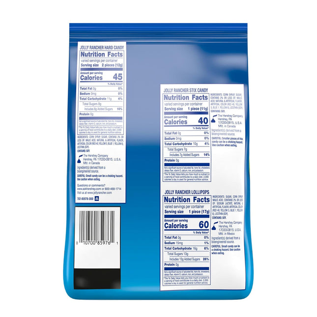 JOLLY RANCHER Assorted Fruit Flavored Hard Candy, Lollipops & Candy Sticks 42.01 oz Bulk Bag