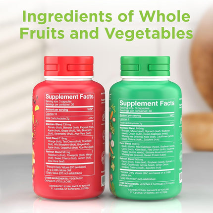 Balance of Nature Fruits & Veggies Capsules 90 Fruit 90 Veggie Set