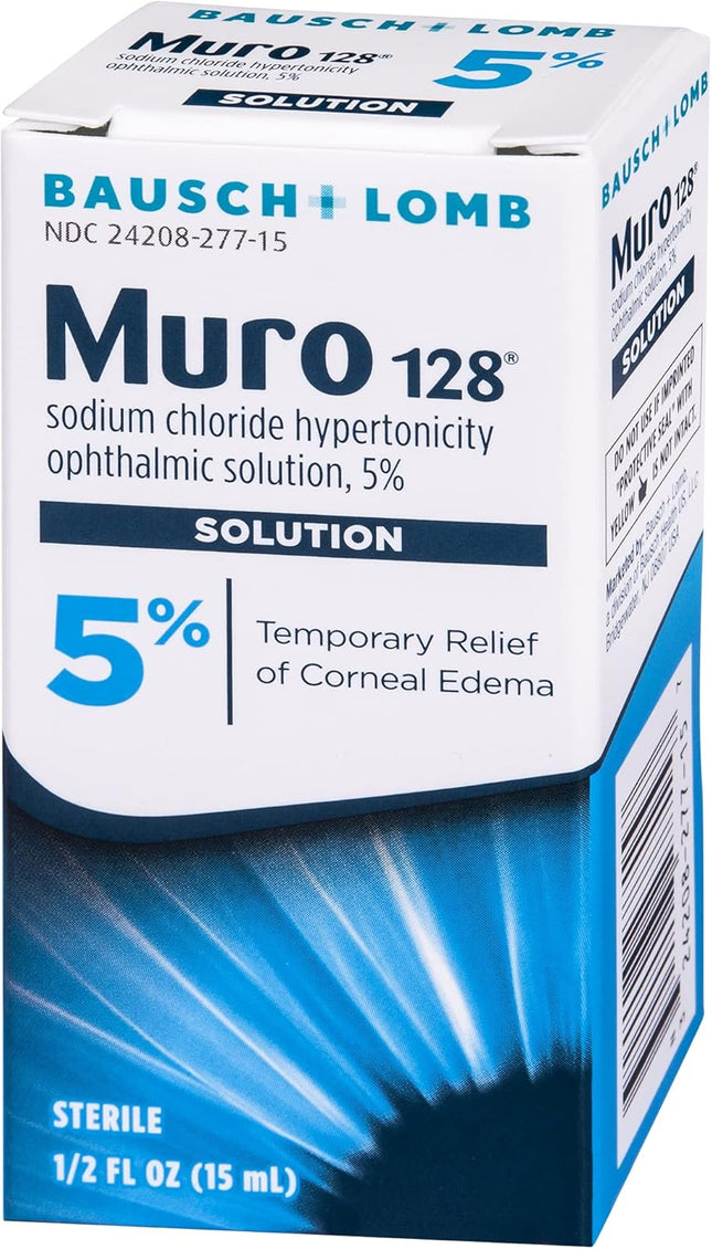 Muro 128 5% Sodium Chloride Hypertonic Ophthalmic Eye Drops 0.5 fl oz