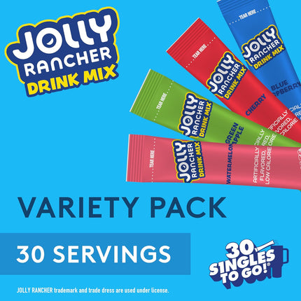JOLLY RANCHER Singles To Go Zero Sugar Powdered Drink Mix Variety Pack 30 Sticks